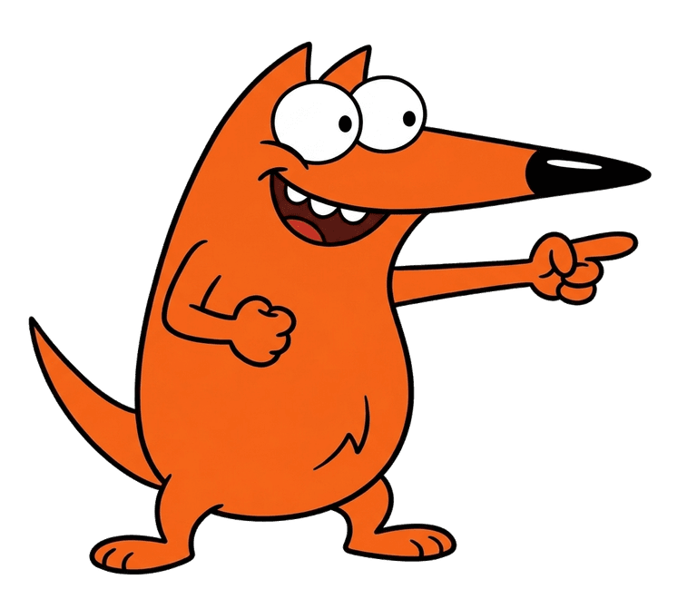 Fuzzy señalando